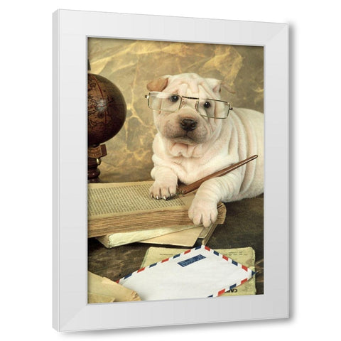 I ll write you White Modern Wood Framed Art Print by Hoenderkamp, Patrick