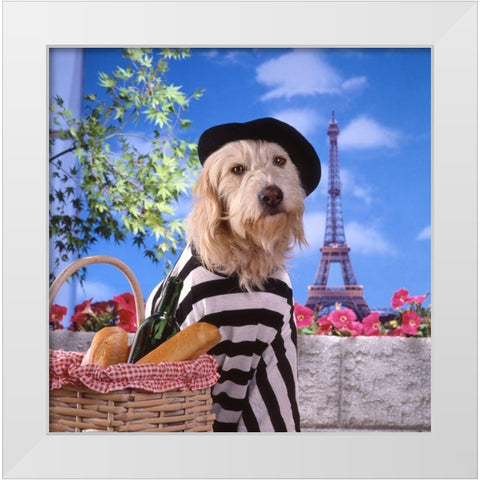 Visit to Paris White Modern Wood Framed Art Print by Hoenderkamp, Patrick