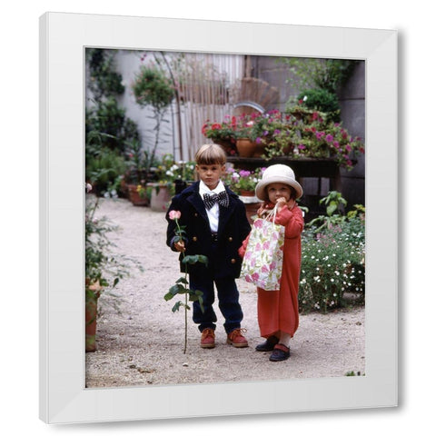 kids in love White Modern Wood Framed Art Print by Hoenderkamp, Patrick