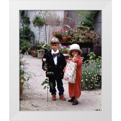 kids in love White Modern Wood Framed Art Print by Hoenderkamp, Patrick