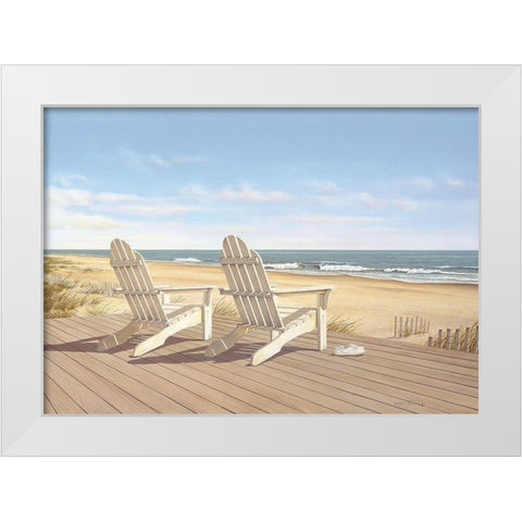 Point East White Modern Wood Framed Art Print by Pollera, Daniel