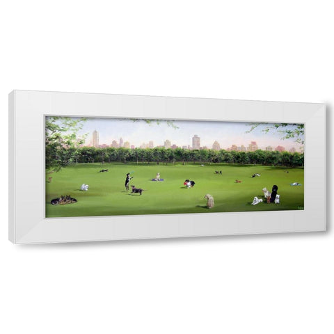 Sunday in the Park White Modern Wood Framed Art Print by Saxe, Carol