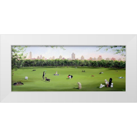 Sunday in the Park White Modern Wood Framed Art Print by Saxe, Carol
