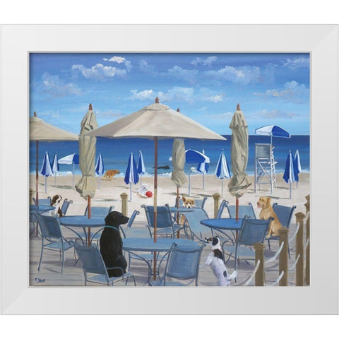 Beach Club Tails II White Modern Wood Framed Art Print by Saxe, Carol