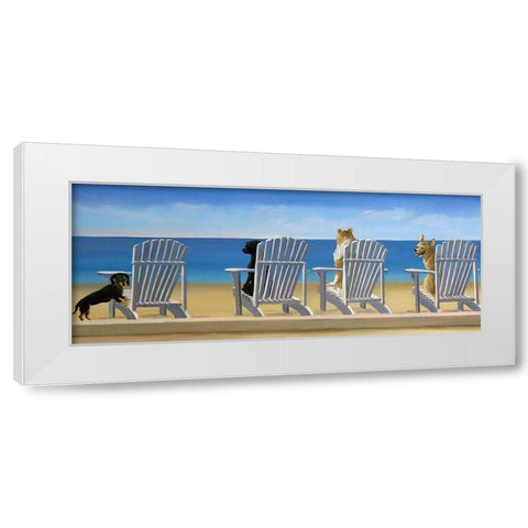Beach Chair Tails White Modern Wood Framed Art Print by Saxe, Carol