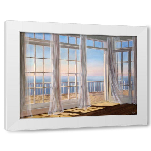 Morning Breeze White Modern Wood Framed Art Print by Saxe, Carol