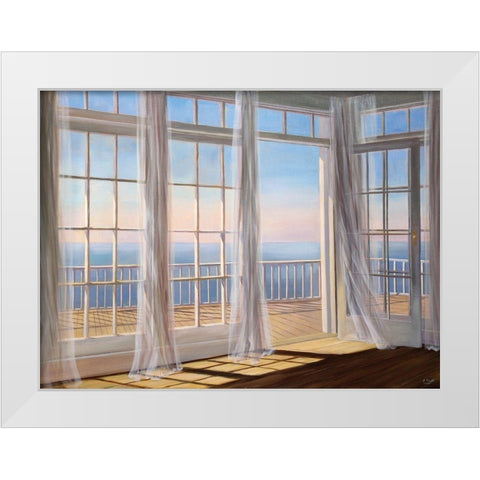 Morning Breeze White Modern Wood Framed Art Print by Saxe, Carol