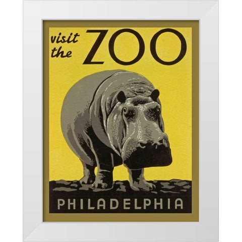 Philadelphia Zoo White Modern Wood Framed Art Print by Anonymous