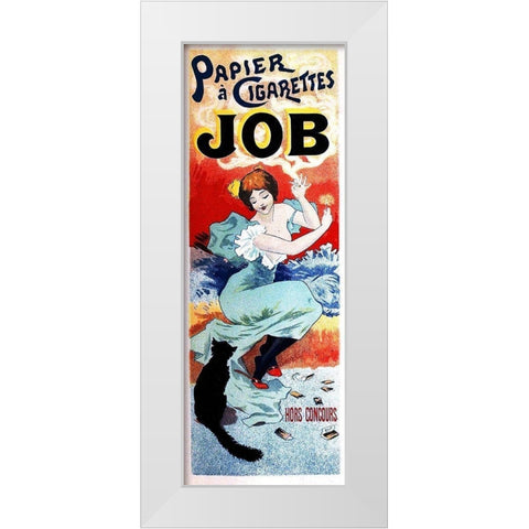 Papier A Cigarettes White Modern Wood Framed Art Print by Cheret, Jules