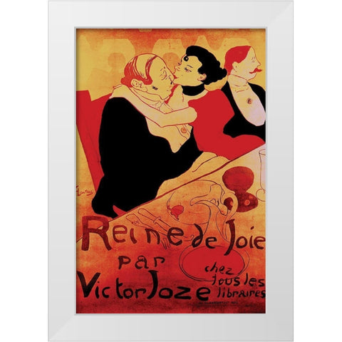 Queen Of Joy White Modern Wood Framed Art Print by Toulouse-Lautrec, Henri De