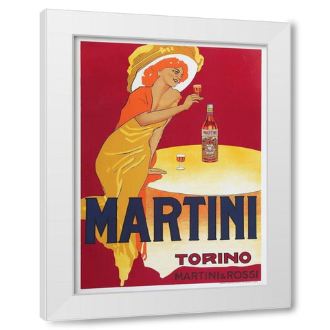 Martini White Modern Wood Framed Art Print by Dudovich, Marcello
