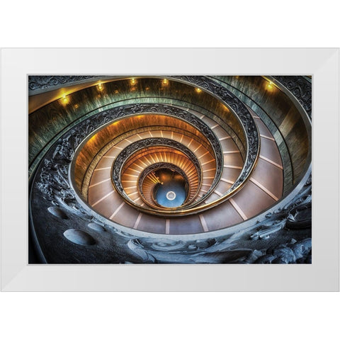 The Vatican Staircase White Modern Wood Framed Art Print by Choi, Sung