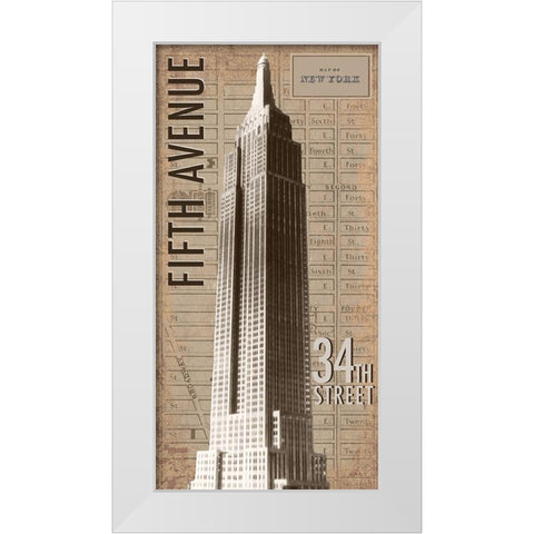 Empire State White Modern Wood Framed Art Print by Anonymous