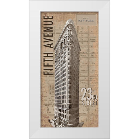 Flatiron White Modern Wood Framed Art Print by Anonymous