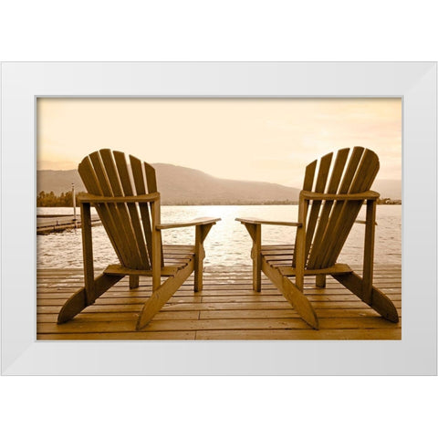 Two Adirondacks on Lake White Modern Wood Framed Art Print by Pali, Frank