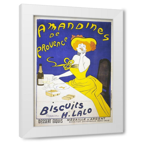 Wine and Amandines White Modern Wood Framed Art Print by Cappiello, Leonetto