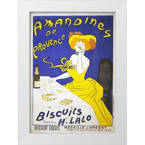 Wine and Amandines White Modern Wood Framed Art Print by Cappiello, Leonetto