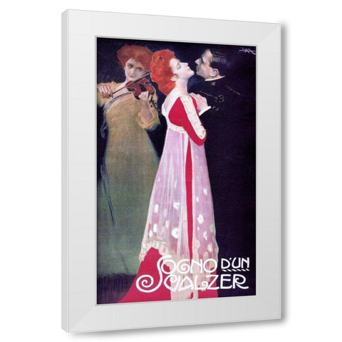 Sogno dun Valzer White Modern Wood Framed Art Print by Metlicovitz, Leopoldo