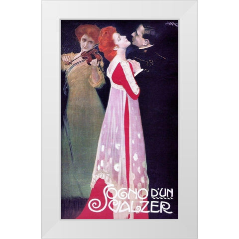 Sogno dun Valzer White Modern Wood Framed Art Print by Metlicovitz, Leopoldo