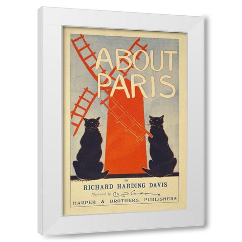 About Paris White Modern Wood Framed Art Print by Gibson, Charles Dana