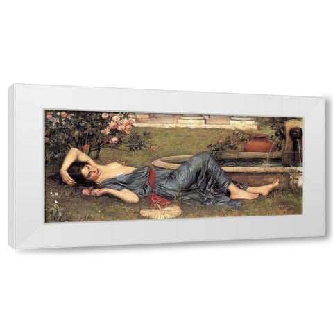 Sweet Summer White Modern Wood Framed Art Print by Waterhouse, J. W.