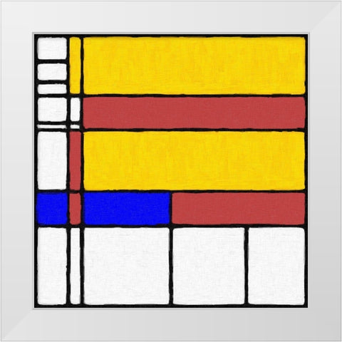 Abstract Modern in Mondrian Style White Modern Wood Framed Art Print by Mcaulay, Anthony