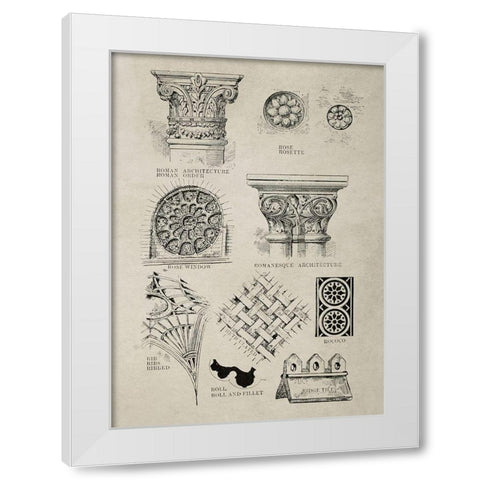 Glossary of Architectural Details White Modern Wood Framed Art Print by Anonymous