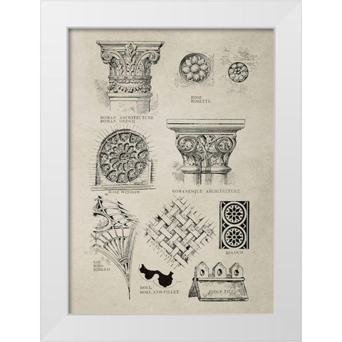 Glossary of Architectural Details White Modern Wood Framed Art Print by Anonymous