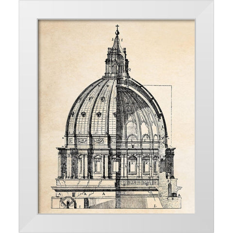 Cupola of the San Pietro White Modern Wood Framed Art Print by Anonymous