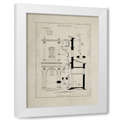 Italian Renaissance Architectural Section Chart III. White Modern Wood Framed Art Print by Anonymous