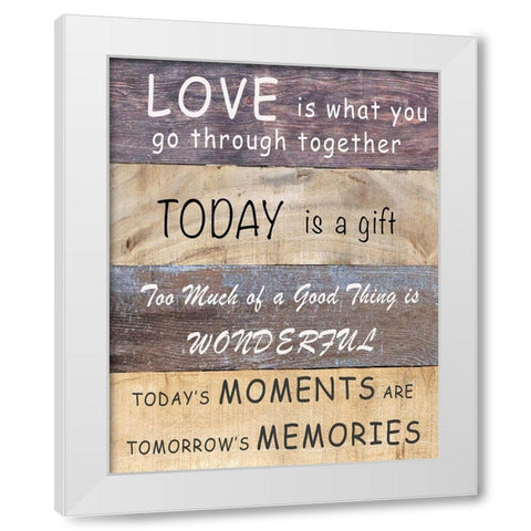 Love is What You Go Through Together White Modern Wood Framed Art Print by Inuit