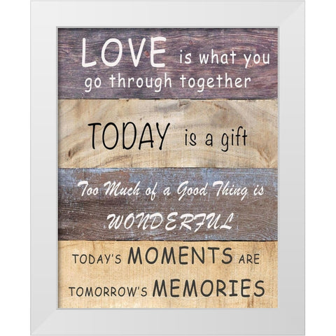 Love is What You Go Through Together White Modern Wood Framed Art Print by Inuit