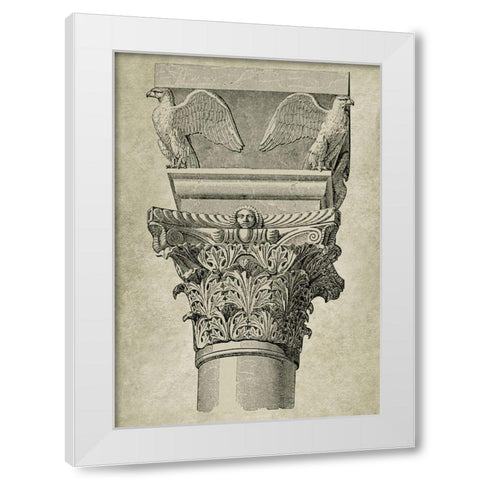Italian Renaissance Column White Modern Wood Framed Art Print by Anonymous