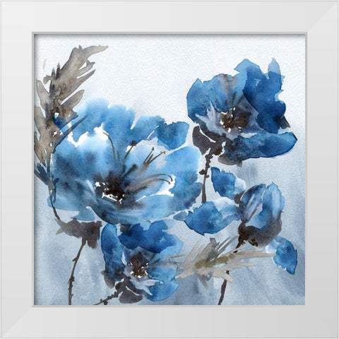 Watercolor Peony White Modern Wood Framed Art Print by Tarakanova, Olga