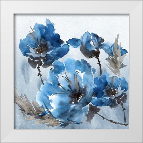 Watercolor Peony II White Modern Wood Framed Art Print by Tarakanova, Olga