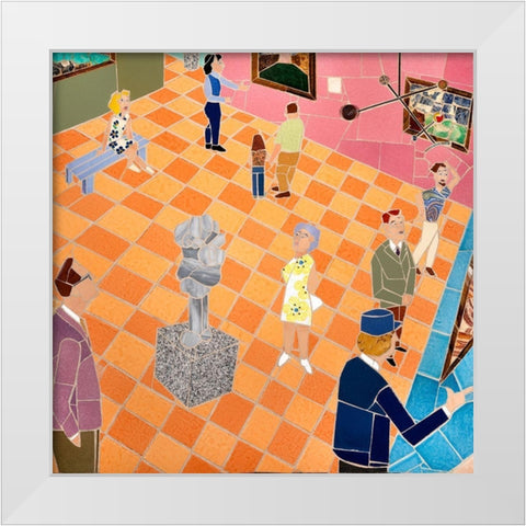 Art Museum Gallery White Modern Wood Framed Art Print by Mandell, Jonathan