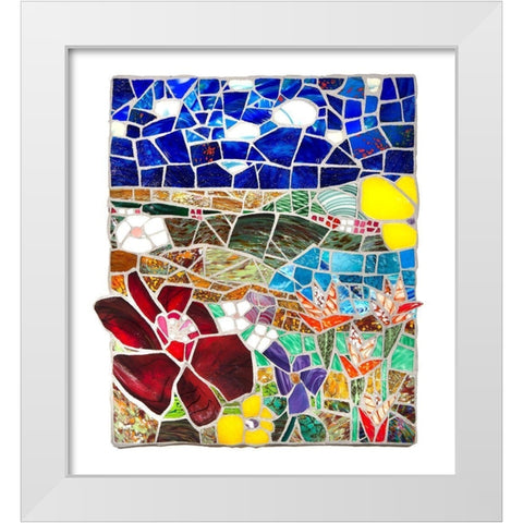 Floral Landscape at Noon White Modern Wood Framed Art Print by Mandell, Jonathan