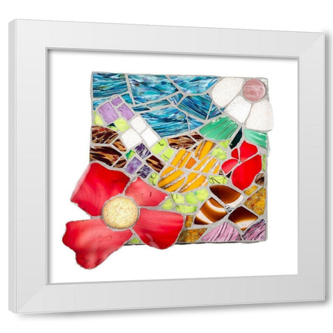 Flowers in the Storm White Modern Wood Framed Art Print by Mandell, Jonathan
