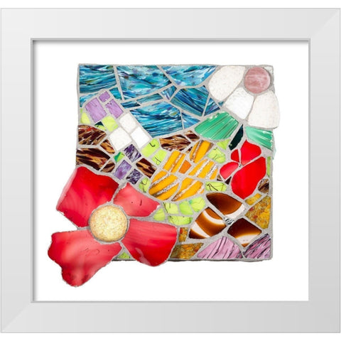 Flowers in the Storm White Modern Wood Framed Art Print by Mandell, Jonathan