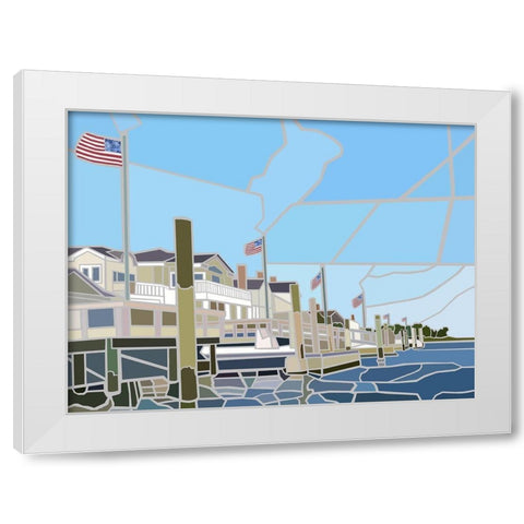 Stone Harbor, NJ White Modern Wood Framed Art Print by Mandell, Jonathan