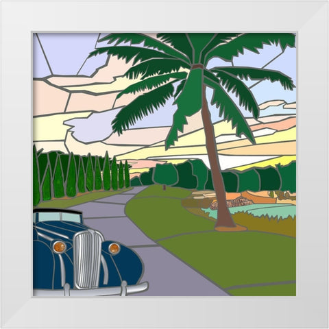 Wellington Sunset White Modern Wood Framed Art Print by Mandell, Jonathan