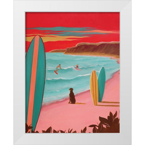 Ditch Plains Surf White Modern Wood Framed Art Print by Saxe, Carol