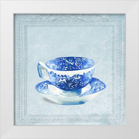 Beautiful Patterned Tea Cup White Modern Wood Framed Art Print by Dolzhenko, Anna