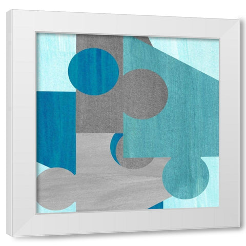 Intersecting Patterns White Modern Wood Framed Art Print by Inuit
