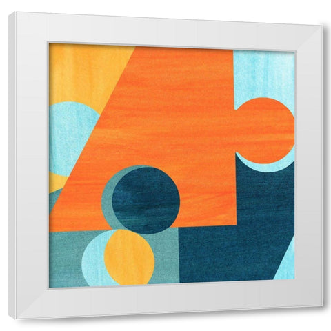 Pattern Contrasts White Modern Wood Framed Art Print by Inuit