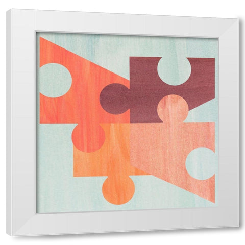 Soft Patterns White Modern Wood Framed Art Print by Inuit