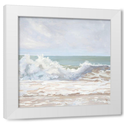 Atlantic Wave Burst White Modern Wood Framed Art Print by Casey, Anderson