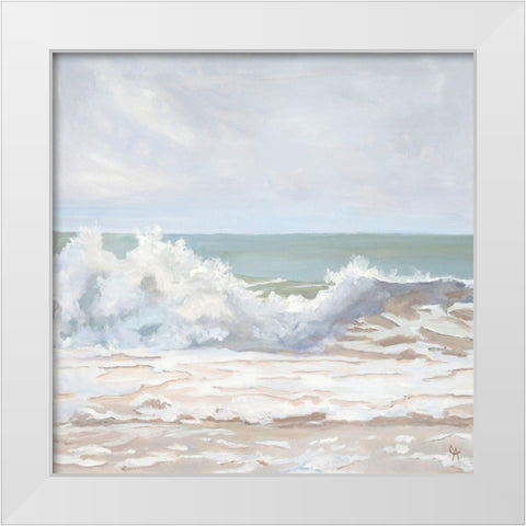 Atlantic Wave Burst White Modern Wood Framed Art Print by Casey, Anderson