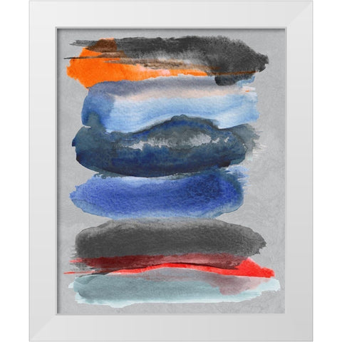 Water Color Brushstrokes 1 White Modern Wood Framed Art Print by Inuit