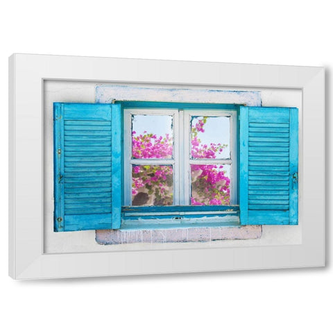 Beautiful Greek Window White Modern Wood Framed Art Print by Gojda, Lukas